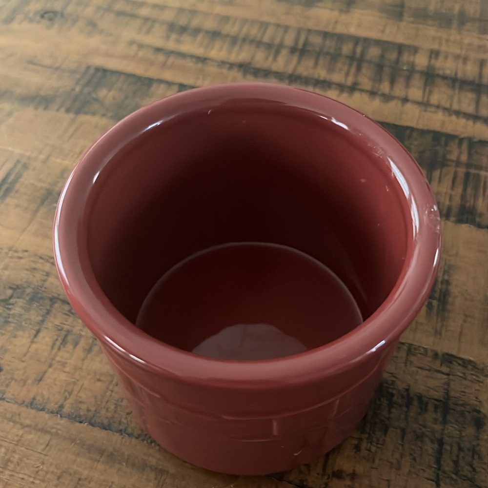 Red Ceramic crock by Longaberger